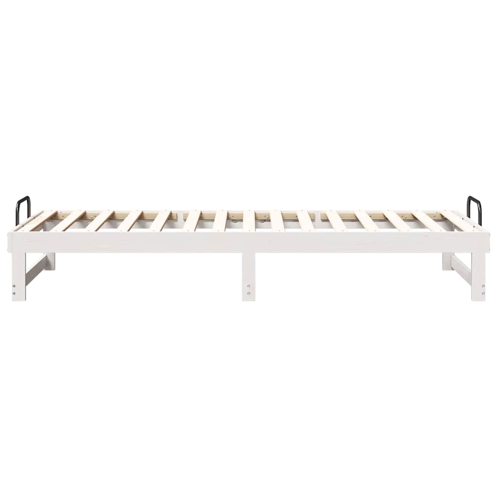Krevetna konstrukcija Bijelo 80 x 210 cm Čvrsto borovo drvo