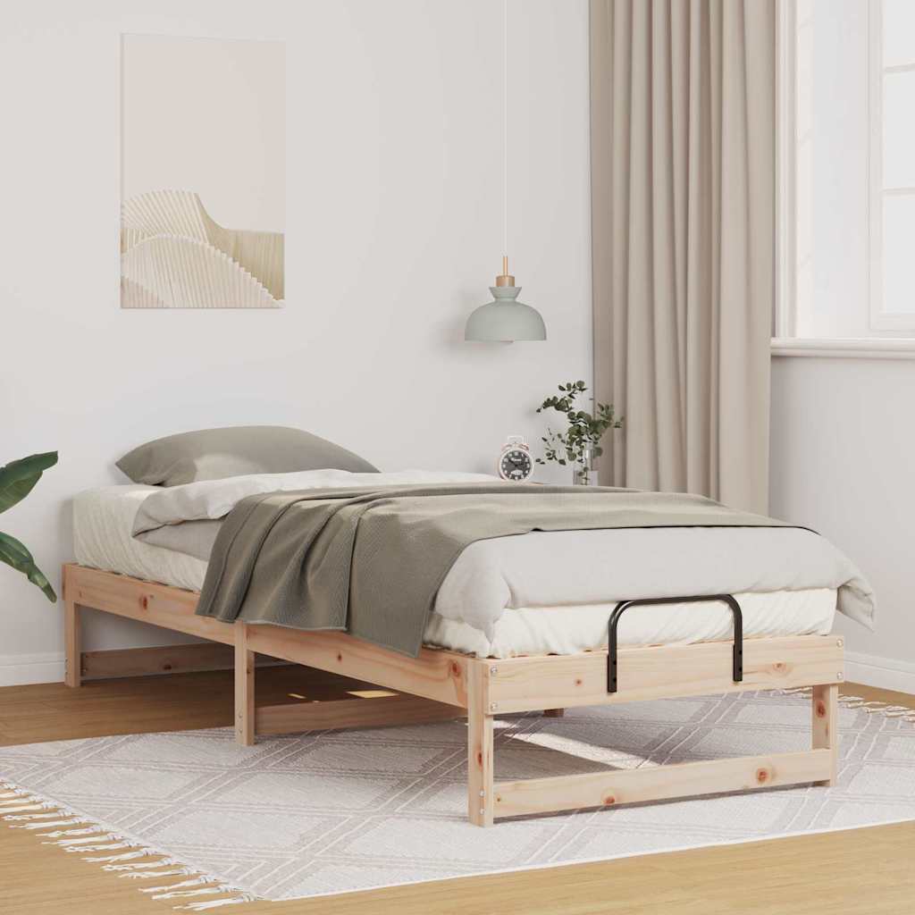 Krevetna konstrukcija Smeđa 90 x 210 cm Čvrsto borovo drvo