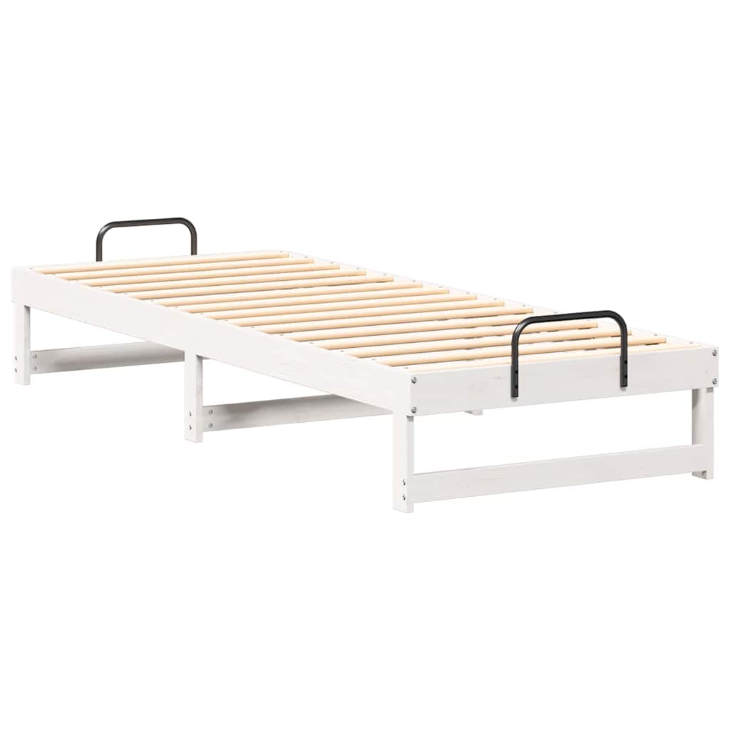 Krevetna konstrukcija Bijelo 90 x 210 cm Čvrsto borovo drvo