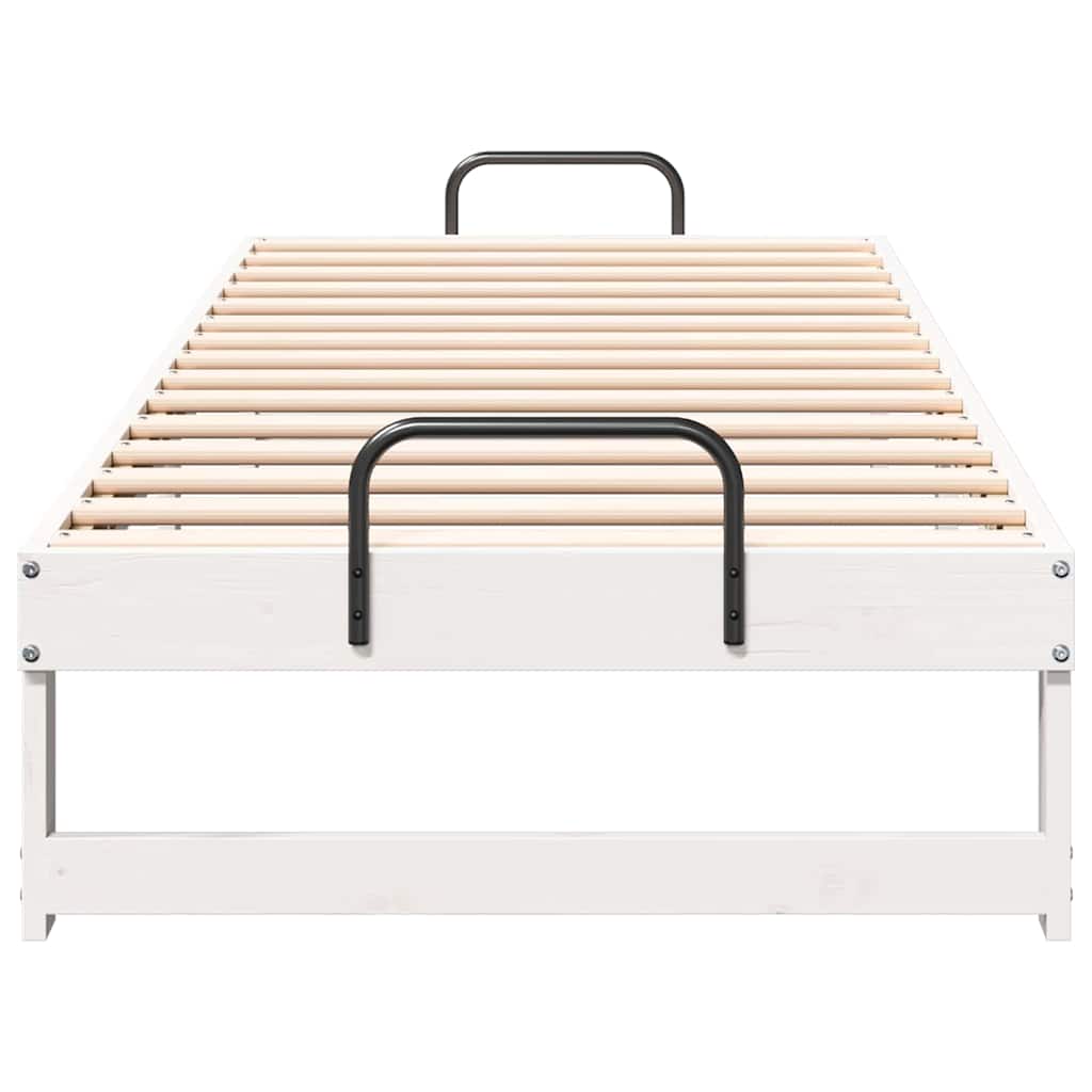 Krevetna konstrukcija Bijelo 90 x 210 cm Čvrsto borovo drvo
