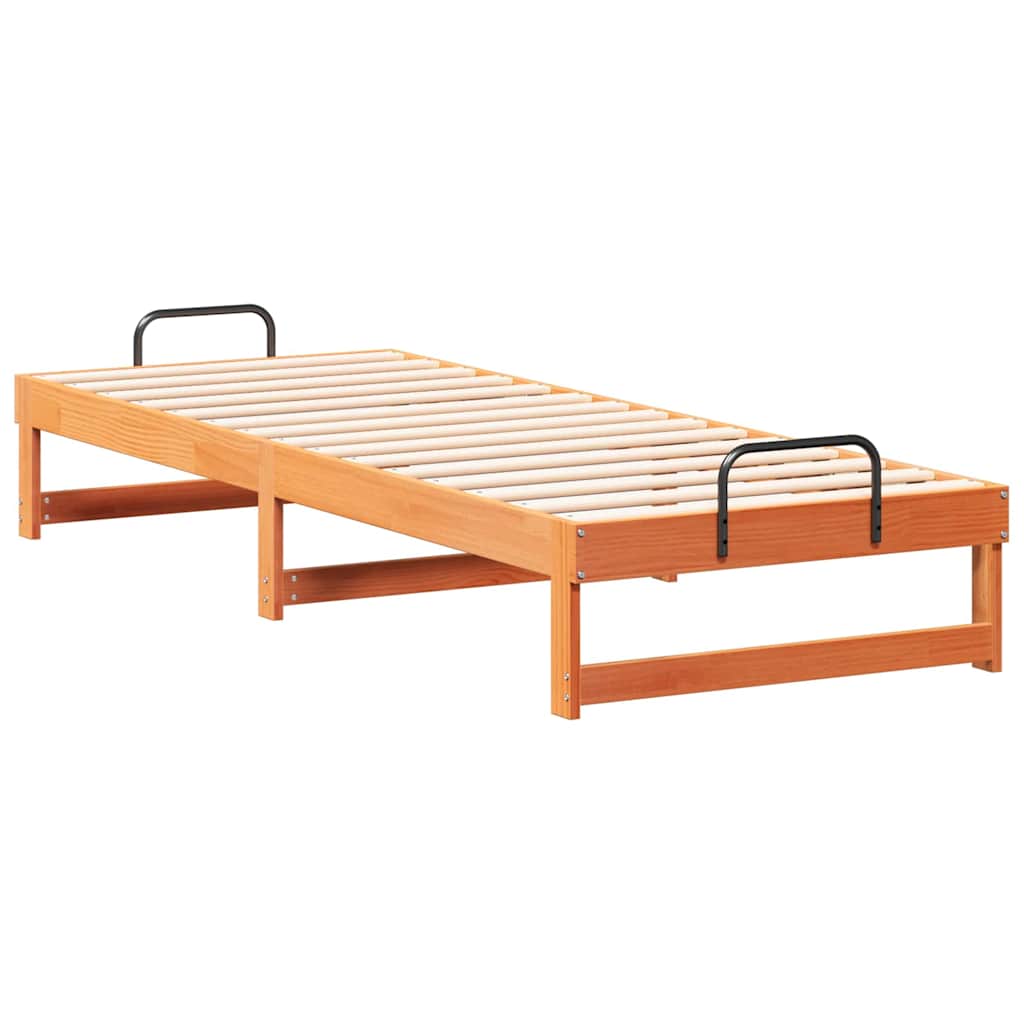 Krevetna konstrukcija Smeđa 90 x 210 cm Čvrsto borovo drvo