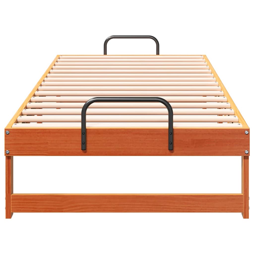 Krevetna konstrukcija Smeđa 90 x 210 cm Čvrsto borovo drvo