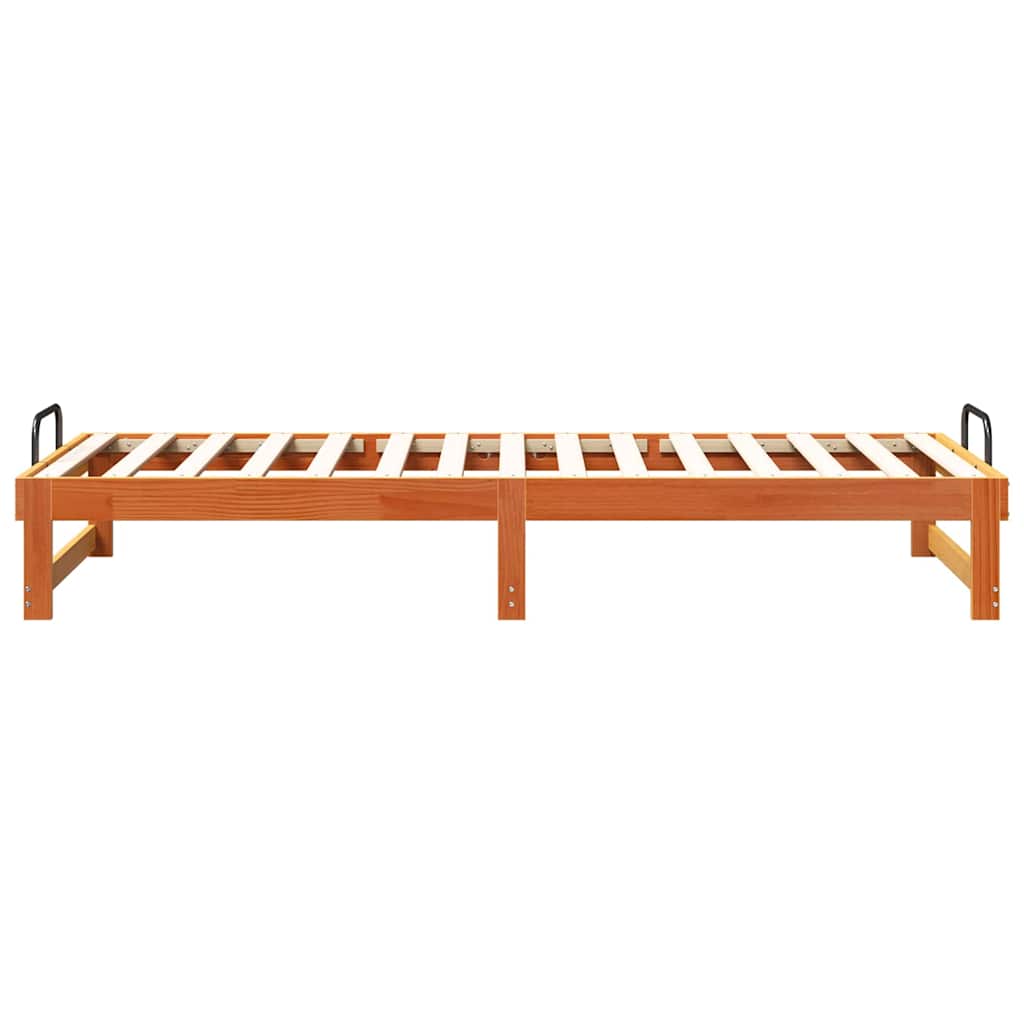 Krevetna konstrukcija Smeđa 90 x 210 cm Čvrsto borovo drvo