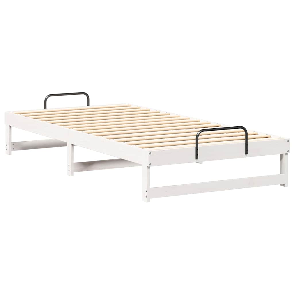 Krevetna konstrukcija Bijelo 100 x 210 cm Čvrsto borovo drvo
