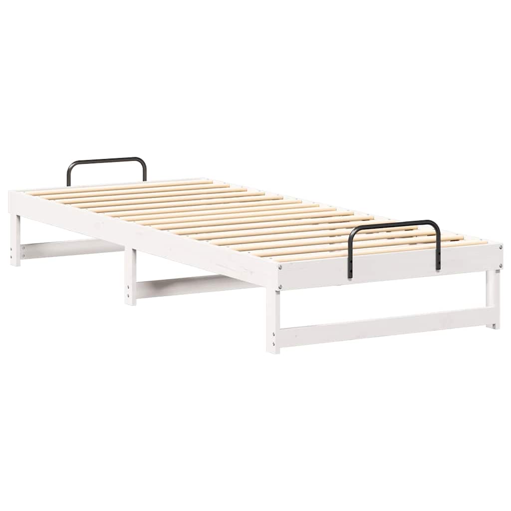 Krevetna konstrukcija Bijelo 80 x 220 cm Čvrsto borovo drvo