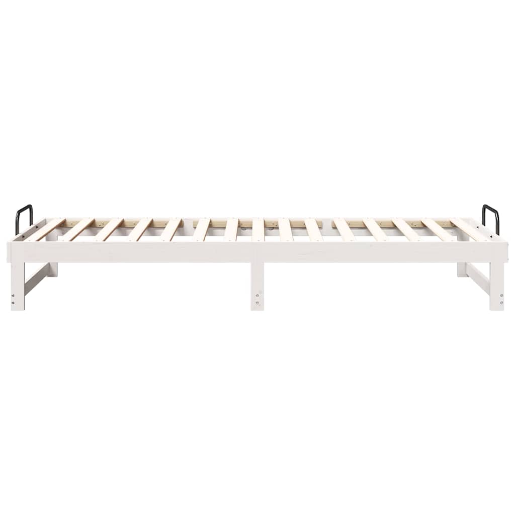 Krevetna konstrukcija Bijelo 80 x 220 cm Čvrsto borovo drvo