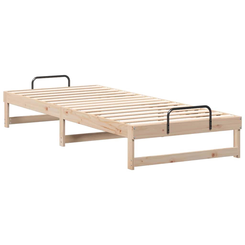 Krevetna konstrukcija Smeđa 90 x 220 cm Čvrsto borovo drvo