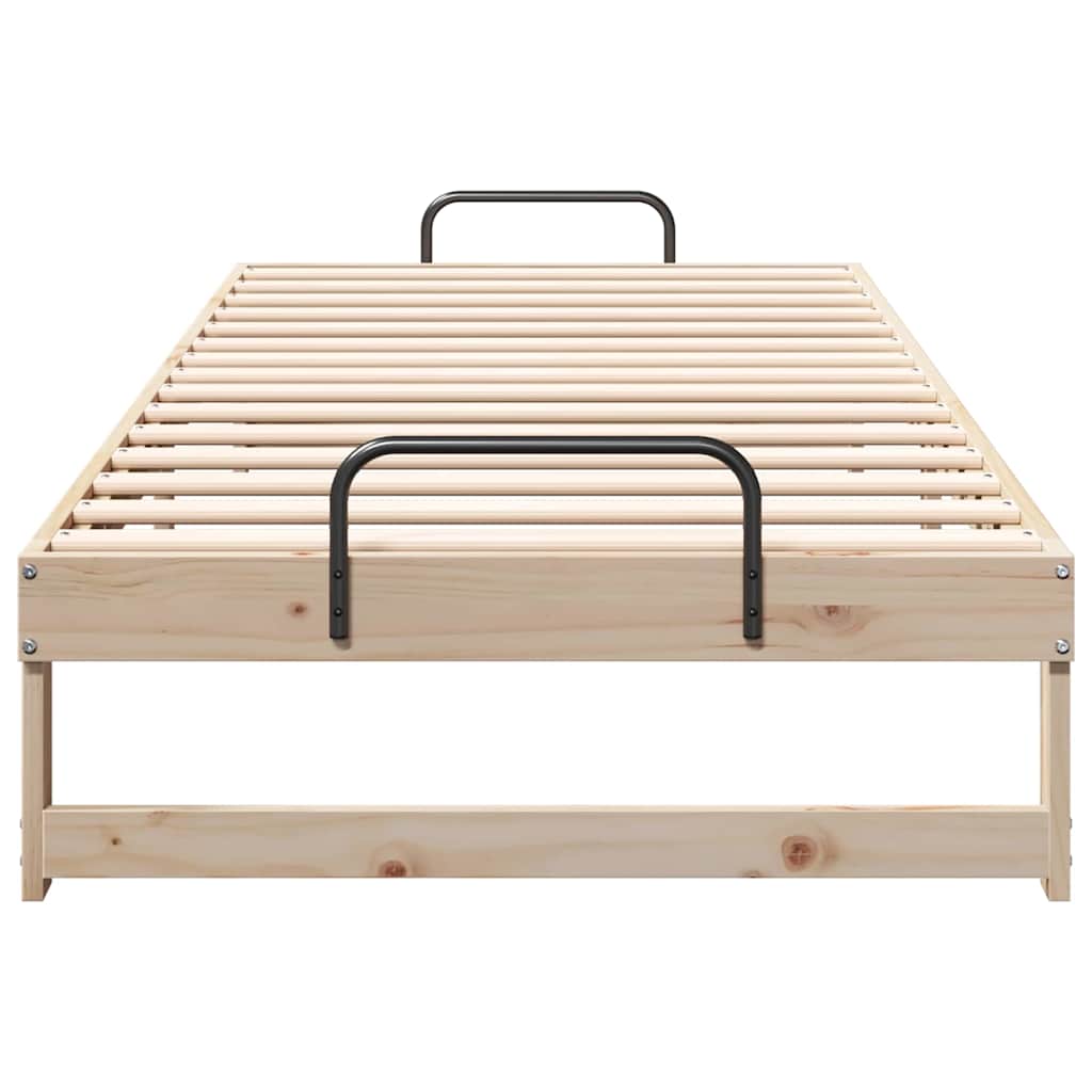 Krevetna konstrukcija Smeđa 90 x 220 cm Čvrsto borovo drvo