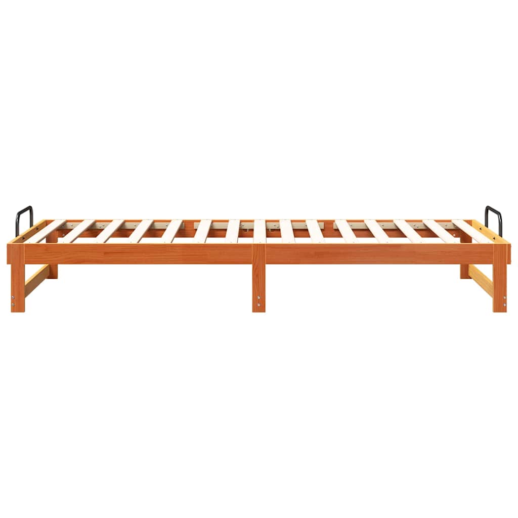 Krevetna konstrukcija Smeđa 90 x 220 cm Čvrsto borovo drvo