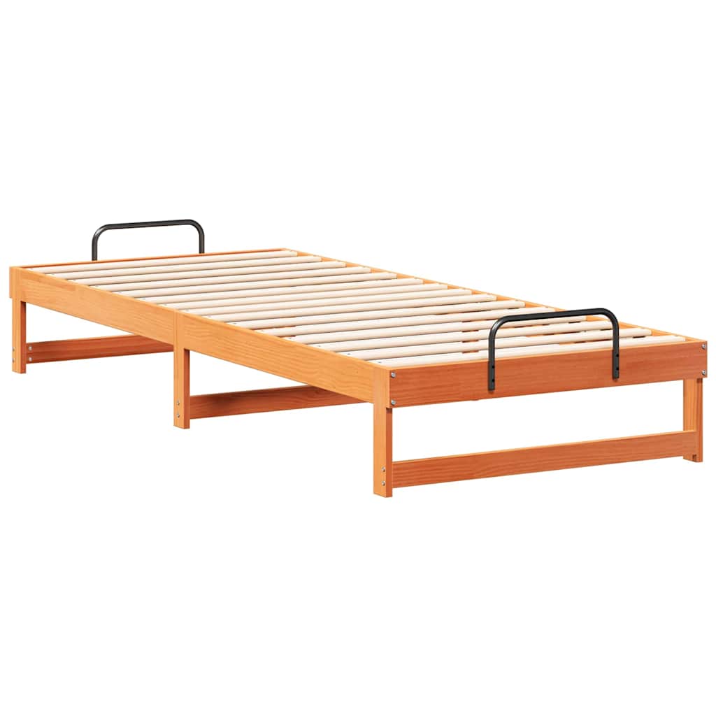 Krevetna konstrukcija Smeđa 100 x 220 cm Čvrsto borovo drvo