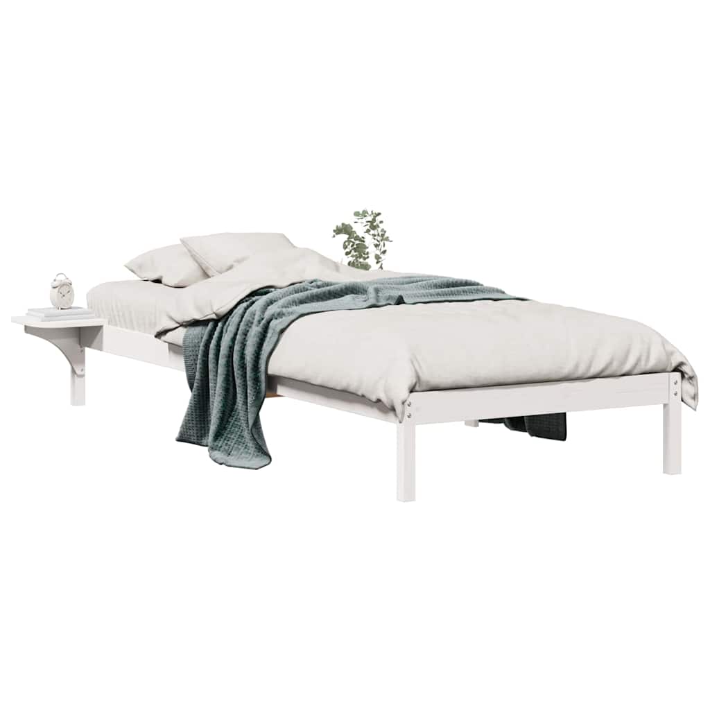 Krevetna konstrukcija s bočnim stolovima Bijelo 90 x 210 cm