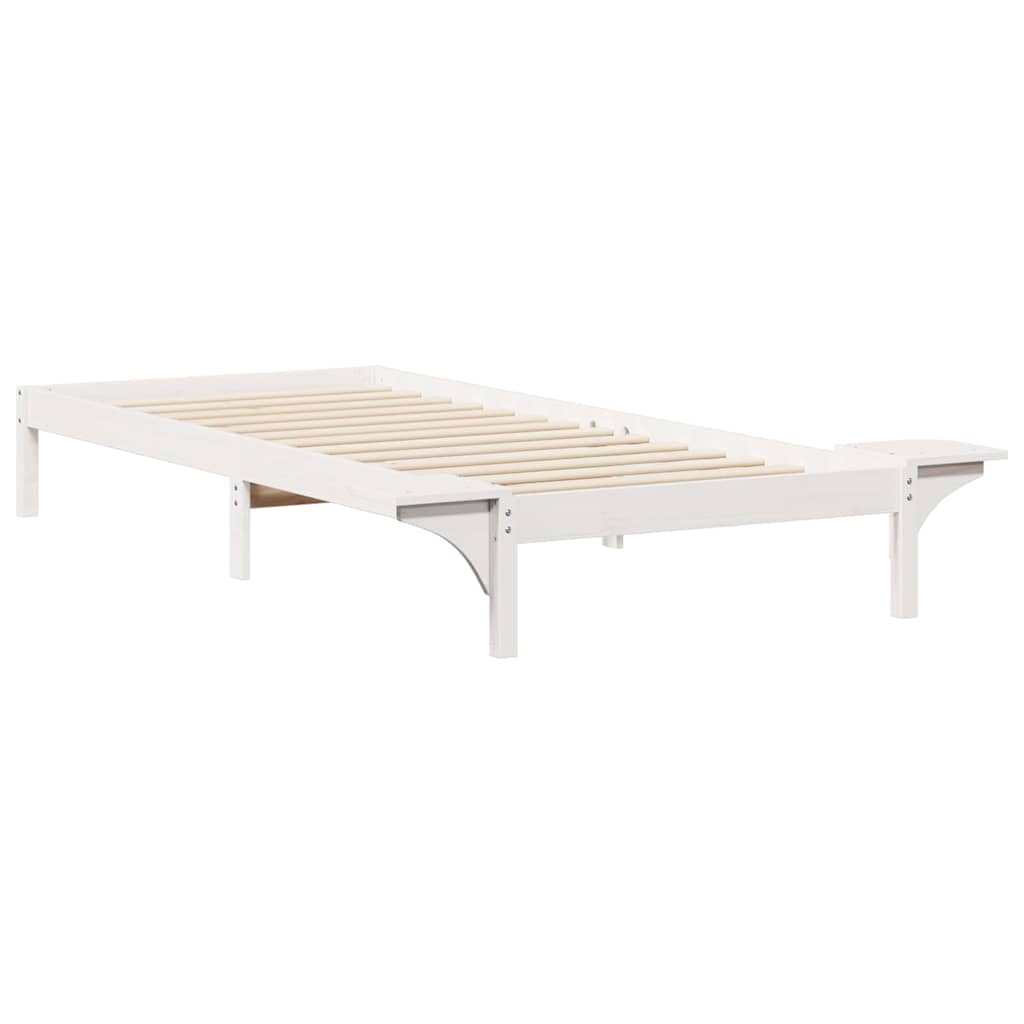 Krevetna konstrukcija s bočnim stolovima Bijelo 80 x 220 cm