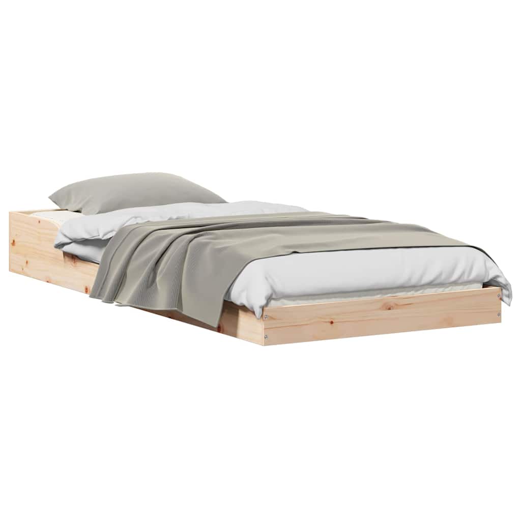 Krevetna konstrukcija Prirodna 100 x 200 cm Čvrsto borovo drvo