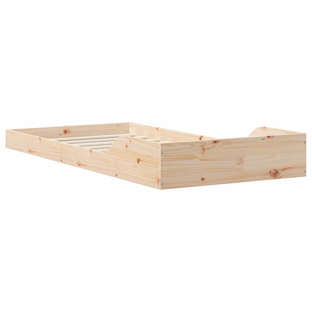 Krevetna konstrukcija Prirodna 100 x 210 cm Čvrsto borovo drvo
