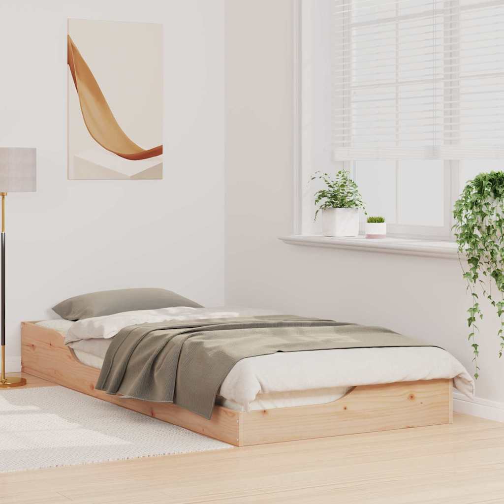 Krevetna konstrukcija Smeđa 100 x 210 cm Čvrsto borovo drvo
