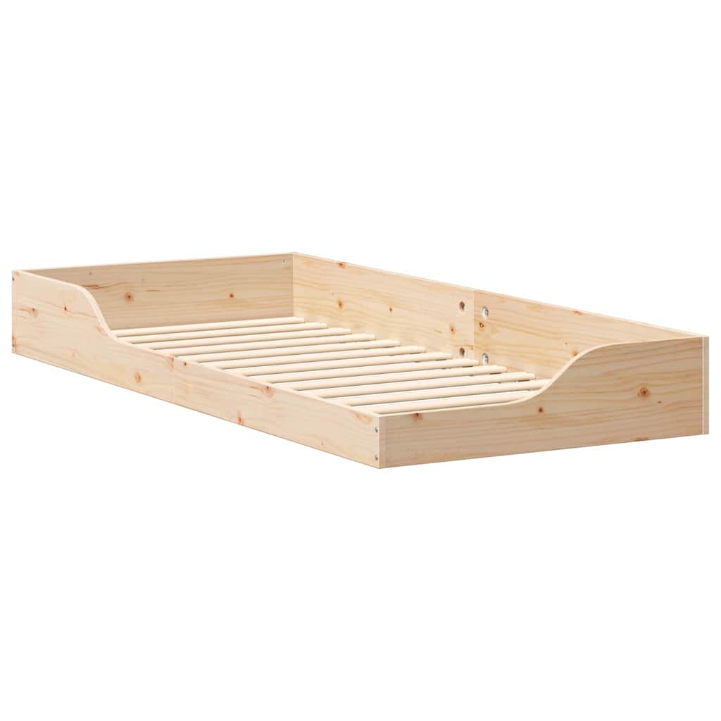 Krevetna konstrukcija Smeđa 100 x 210 cm Čvrsto borovo drvo