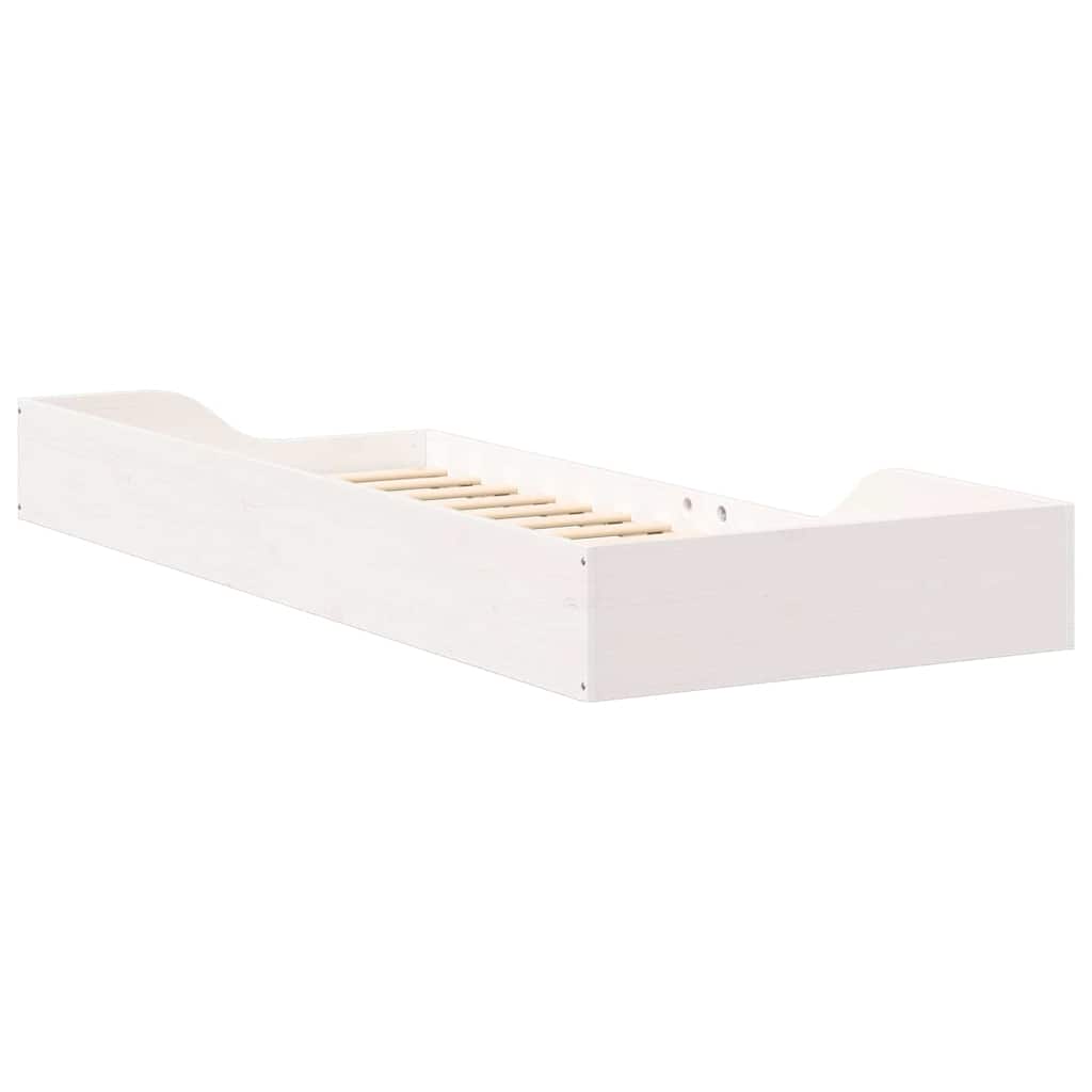 Krevetna konstrukcija Bijelo 80 x 220 cm Čvrsto borovo drvo