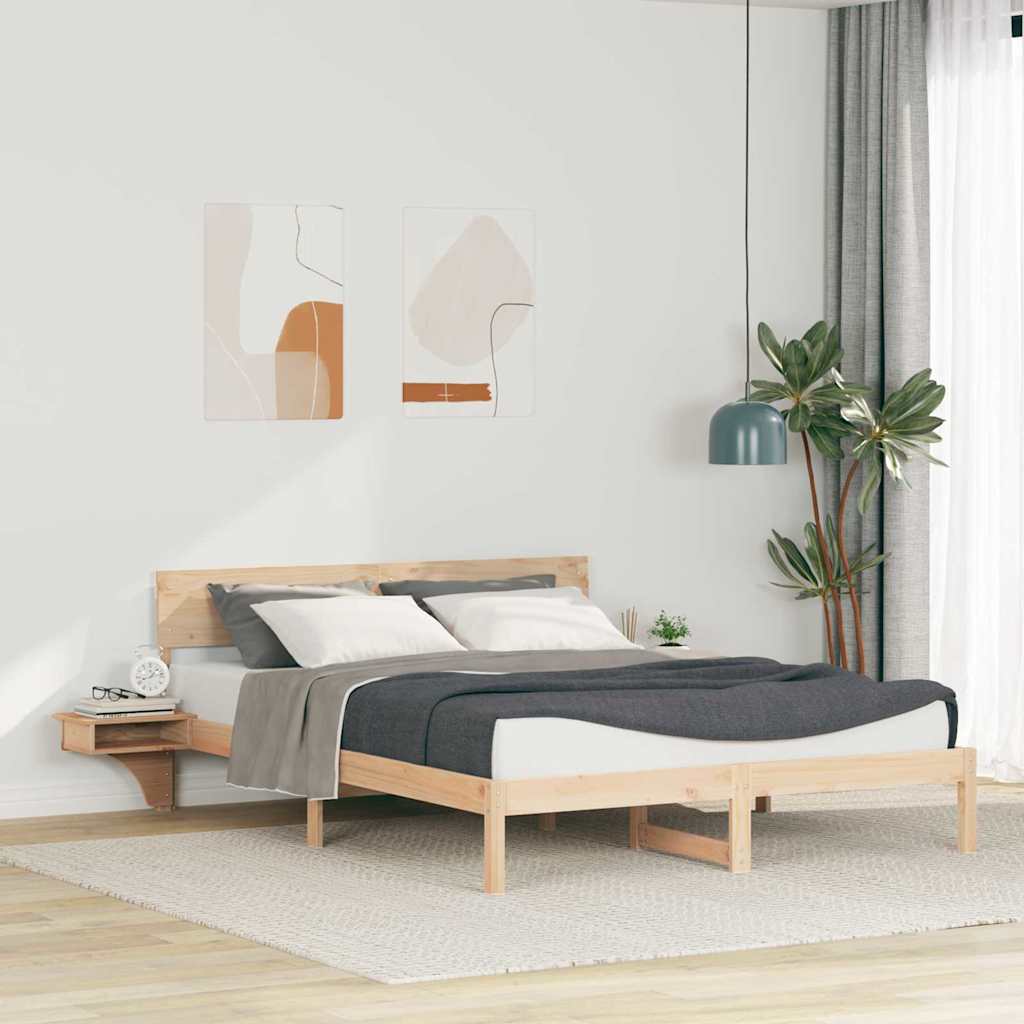 Krevetna konstrukcija Smeđa 160 x 200 cm Čvrsto borovo drvo