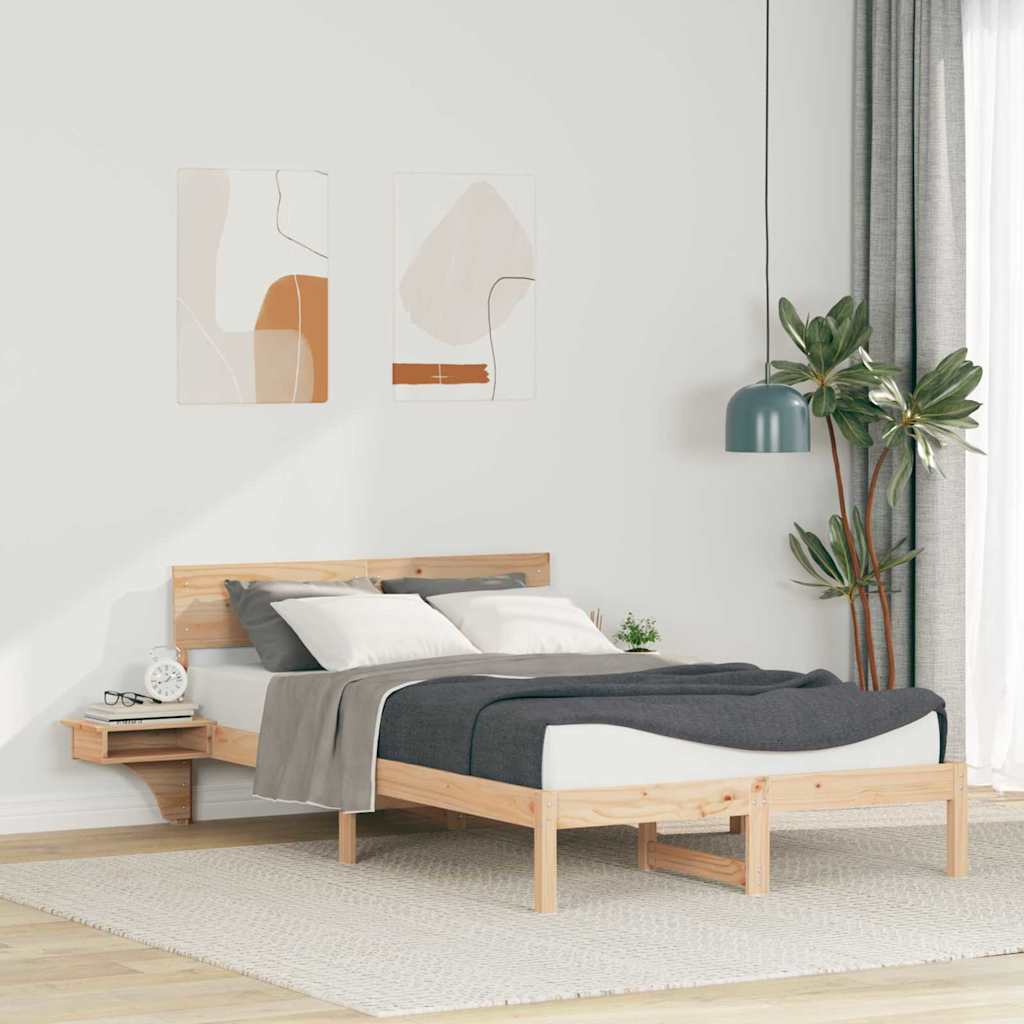 Krevetna konstrukcija Smeđa 140 x 190 cm Čvrsto borovo drvo