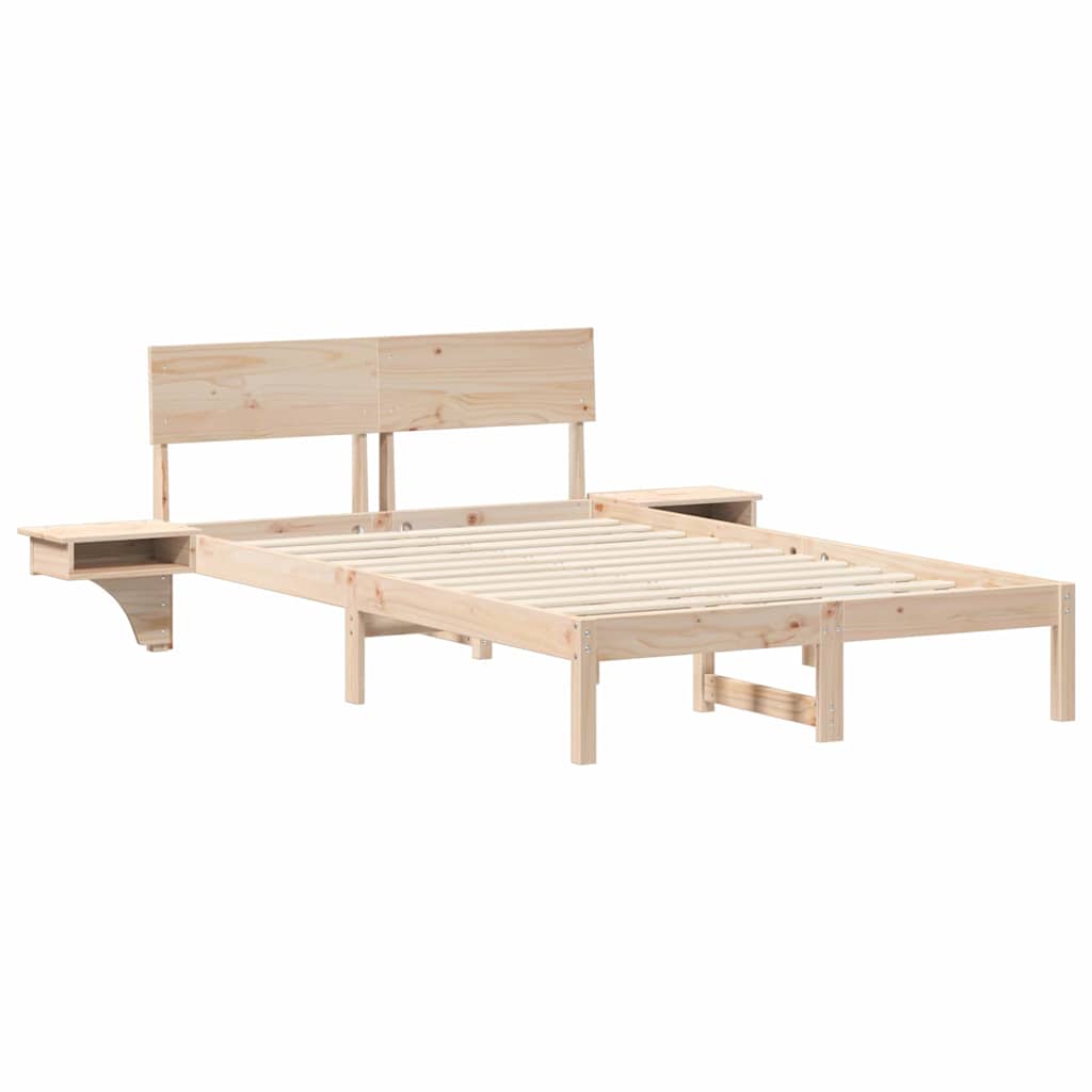 Krevetna konstrukcija Smeđa 140 x 190 cm Čvrsto borovo drvo