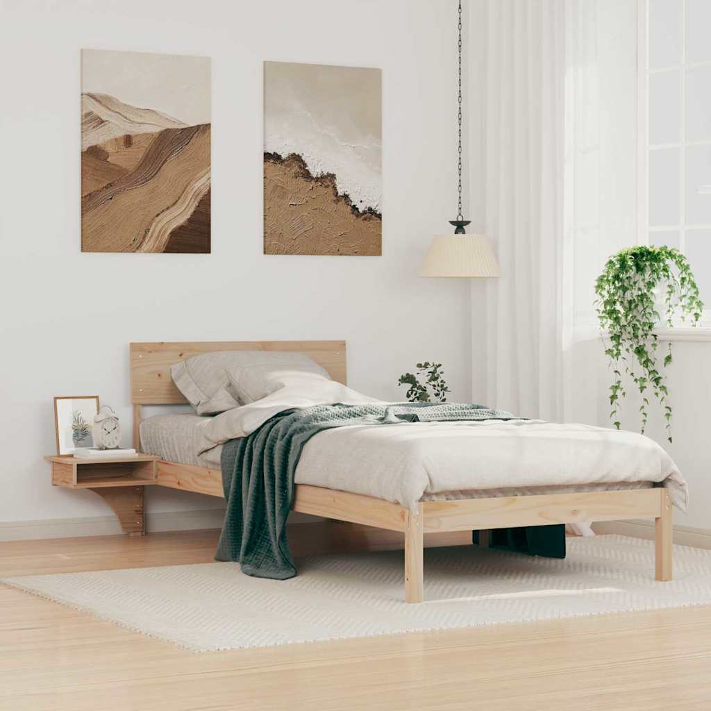 Krevetna konstrukcija Smeđa 90 x 200 cm Čvrsto borovo drvo