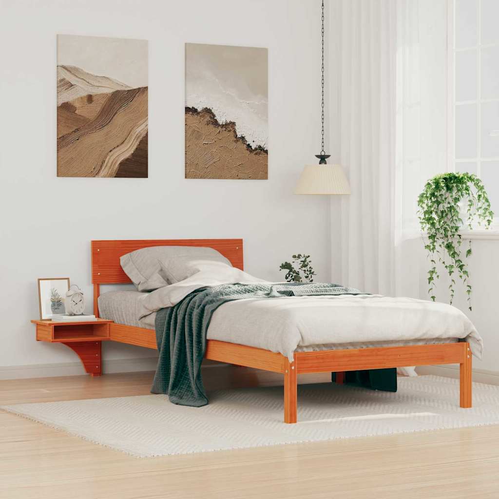 Krevetna konstrukcija s uzglavljem Vosak smeđa 90 x 190 cm