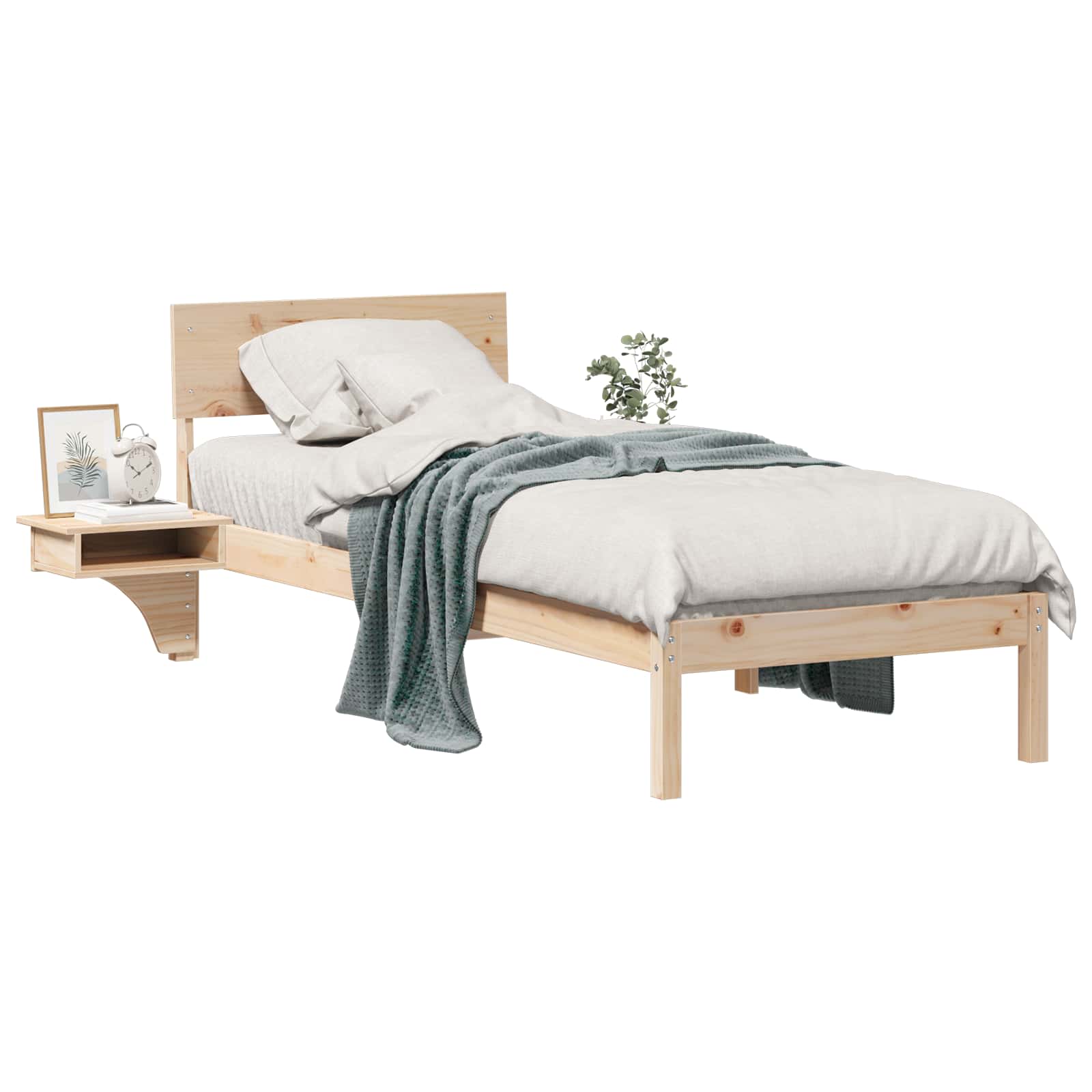 Krevetna konstrukcija Smeđa 75 x 190 cm Čvrsto borovo drvo