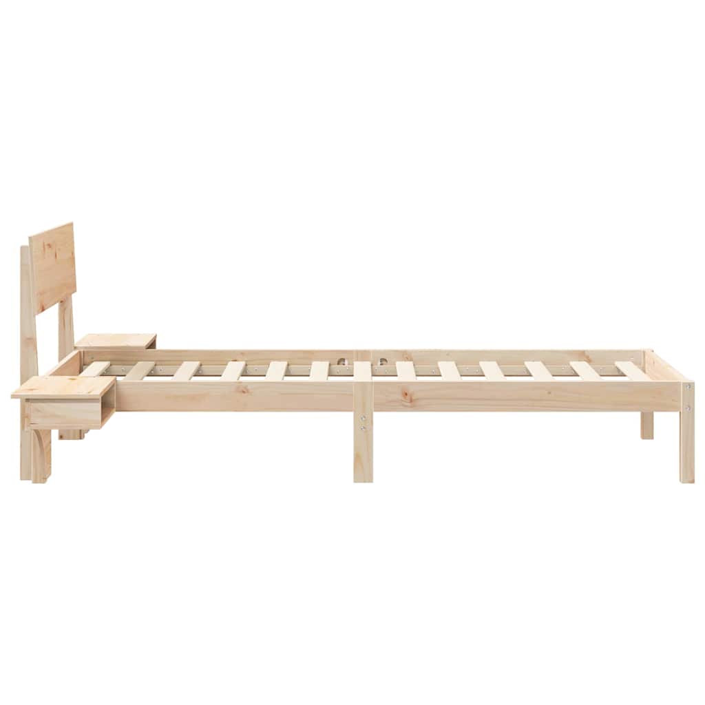Krevetna konstrukcija Smeđa 75 x 190 cm Čvrsto borovo drvo