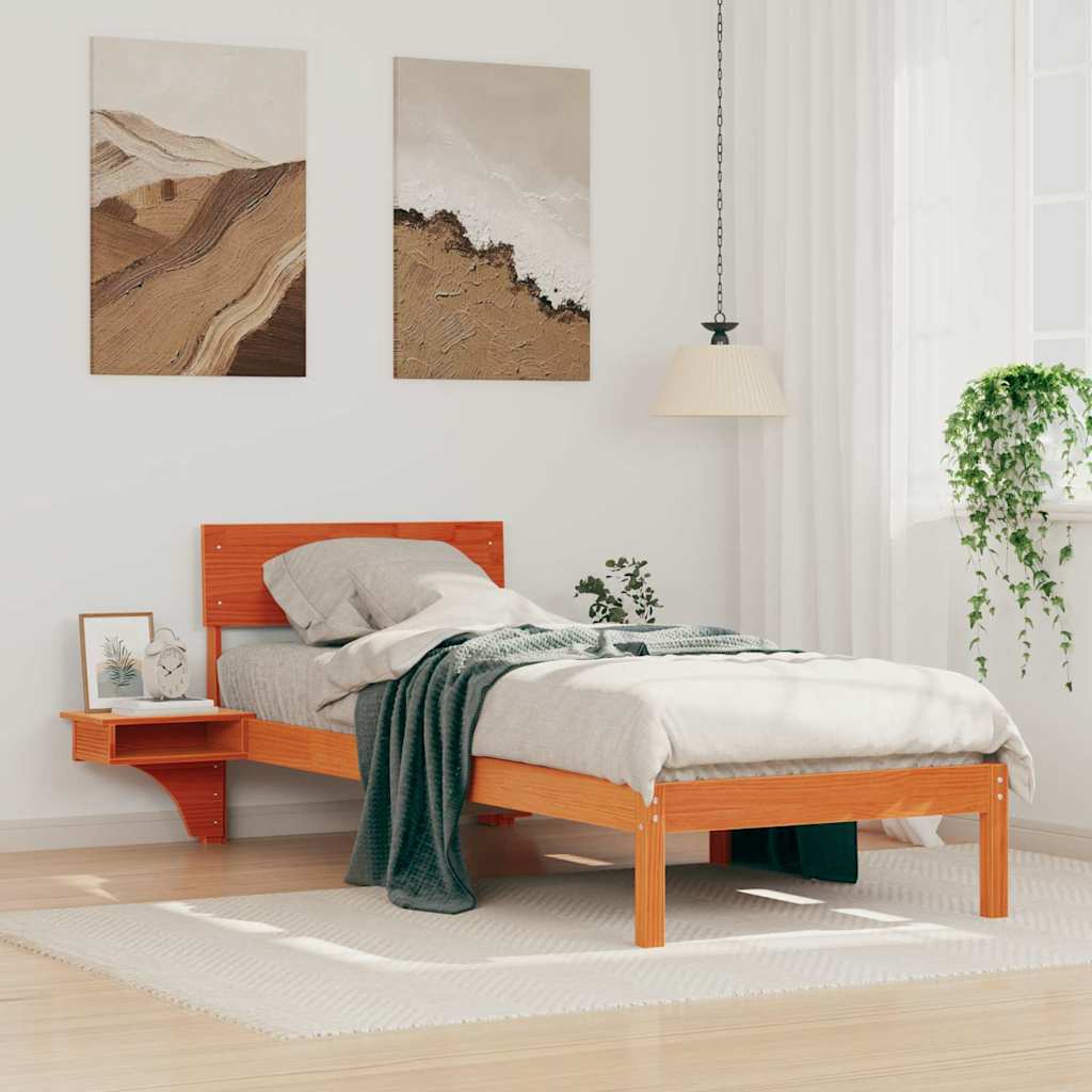 Krevetna konstrukcija s uzglavljem Vosak smeđa 75 x 190 cm