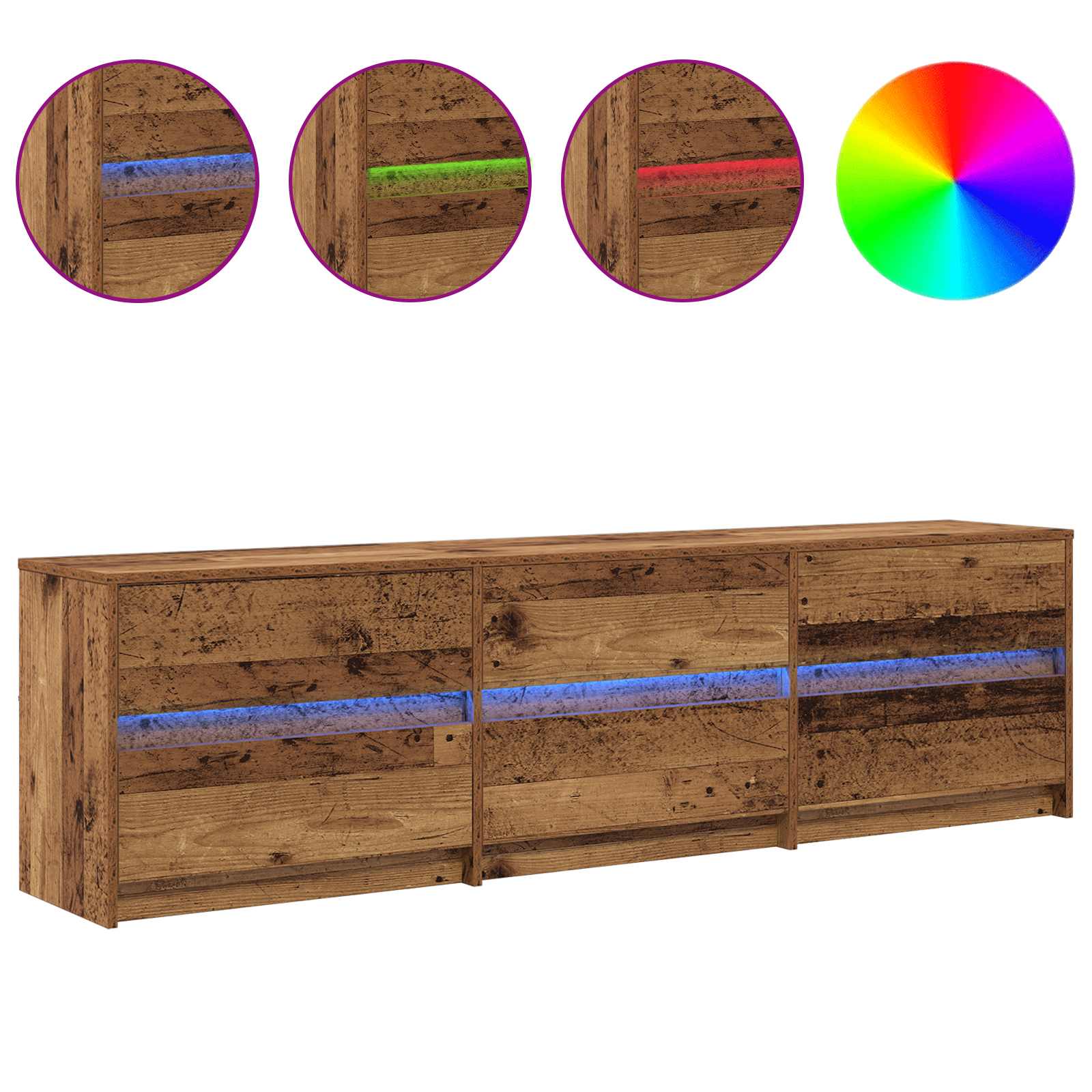 TV Jedinice 2 pcs Staro drvo 180 x 34 x 50 cm Konstruirano drvo