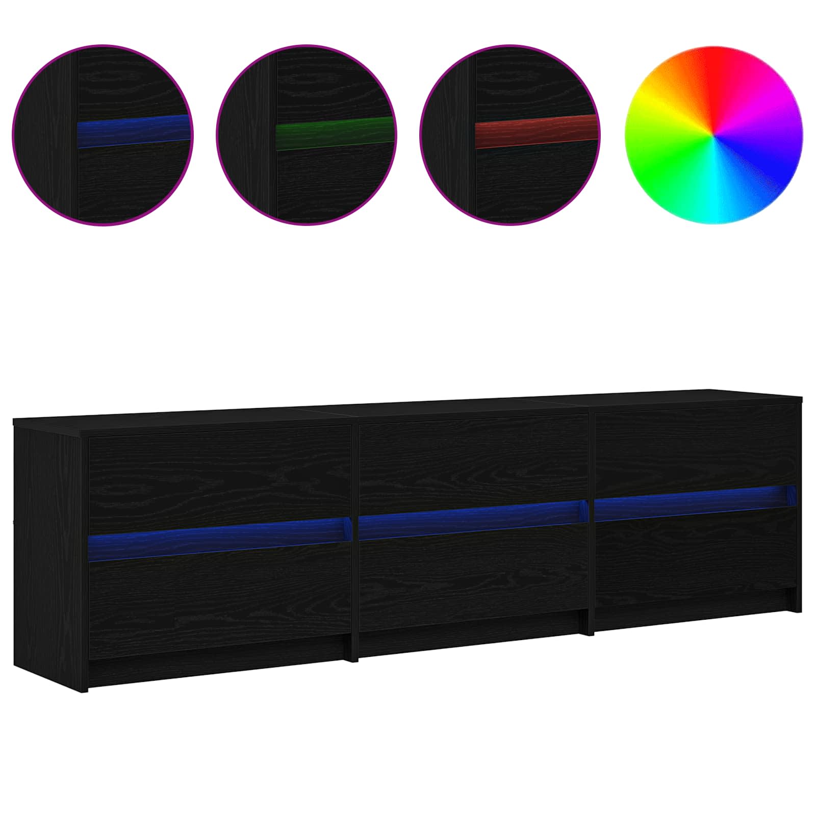 TV Jedinice 2 pcs Crni hrast 180 x 34 x 50 cm Konstruirano drvo
