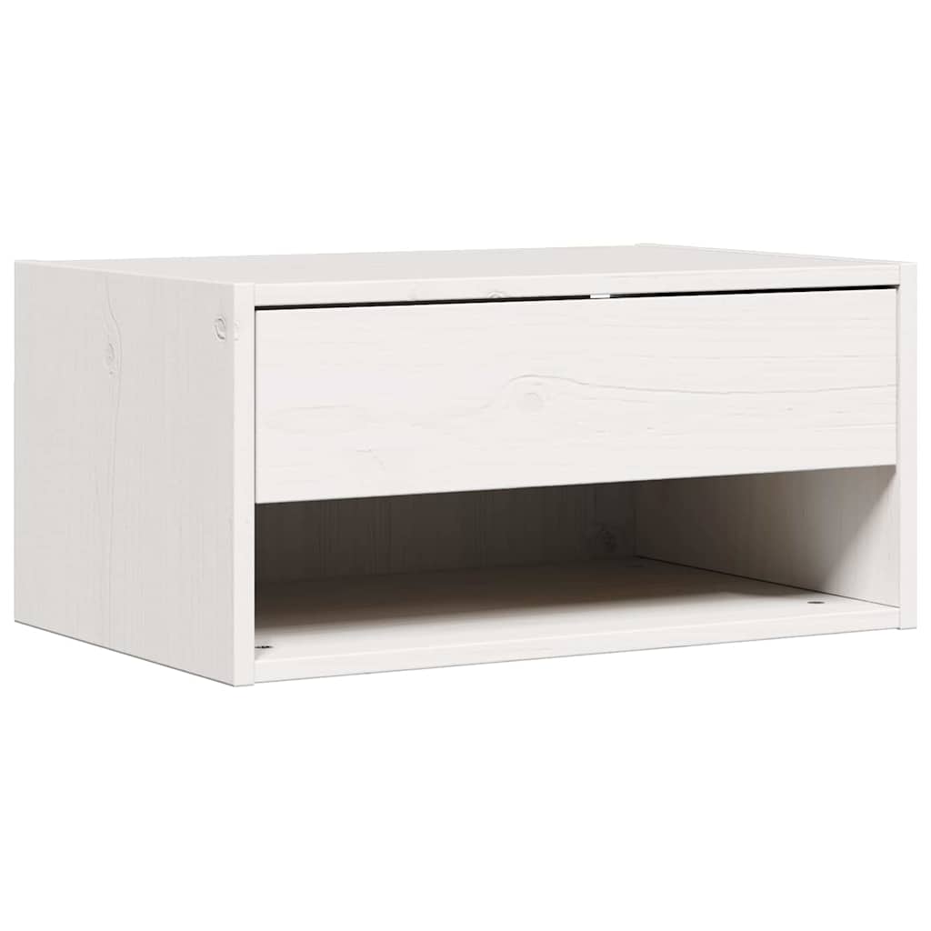 Noćni ormarić Bijelo 50 x 32,5 x 24 cm Masivna borovina