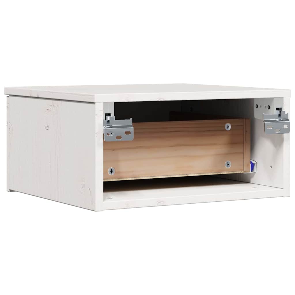 Noćni ormarić Bijelo 37 x 35 x 18,5 cm Masivna borovina