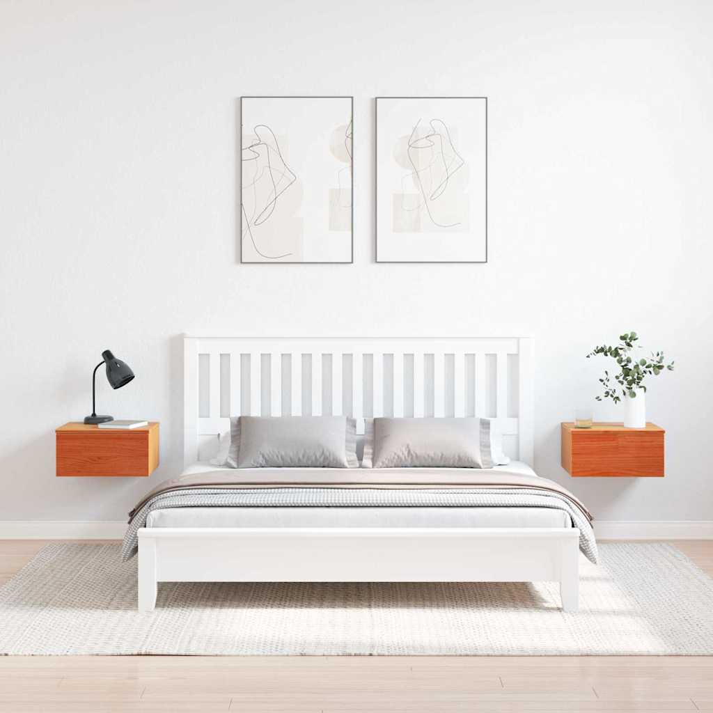 Noćni ormarić s ladicama 2 pcs Vosak smeđa 37 x 35 x 18,5 cm