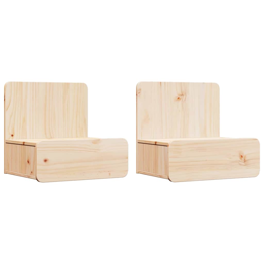 Noćni ormarić 2 pcs Smeđa 44 x 32,5 x 40 cm Masivna borovina