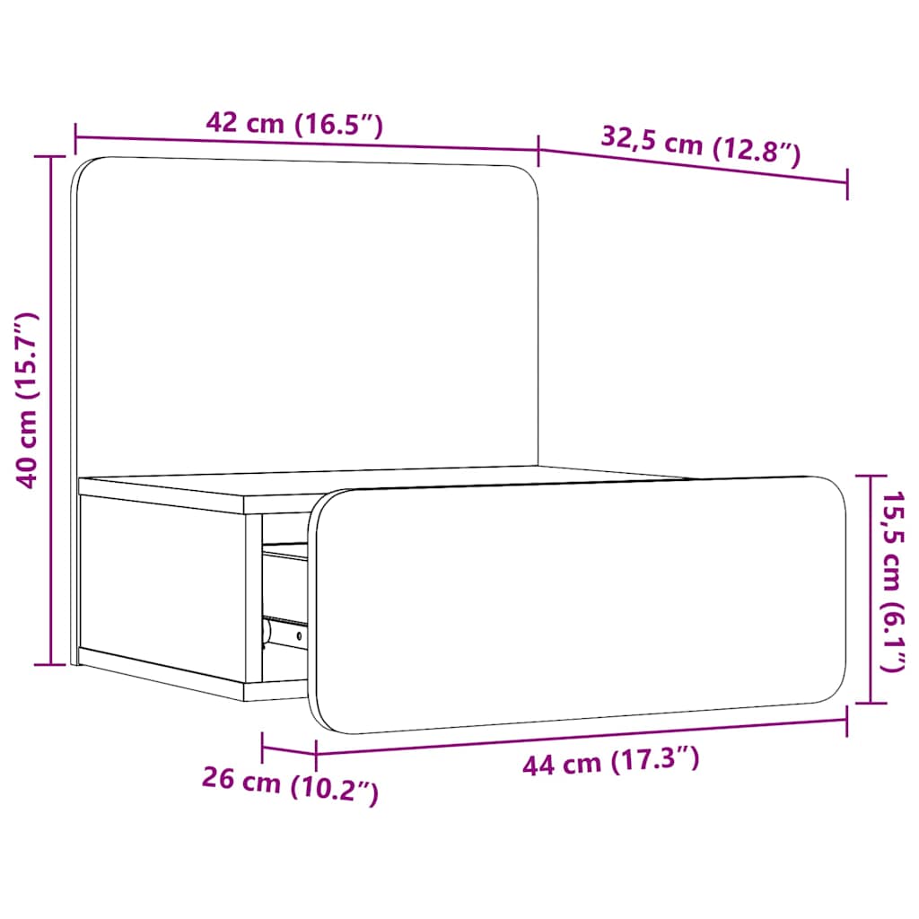 Noćni ormarić 2 pcs Smeđa 44 x 32,5 x 40 cm Masivna borovina