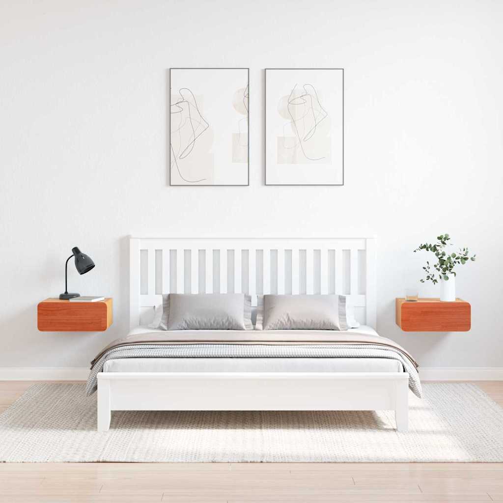 Noćni ormarić s ladicama 2 pcs Vosak smeđa 39 x 34 x 16,5 cm