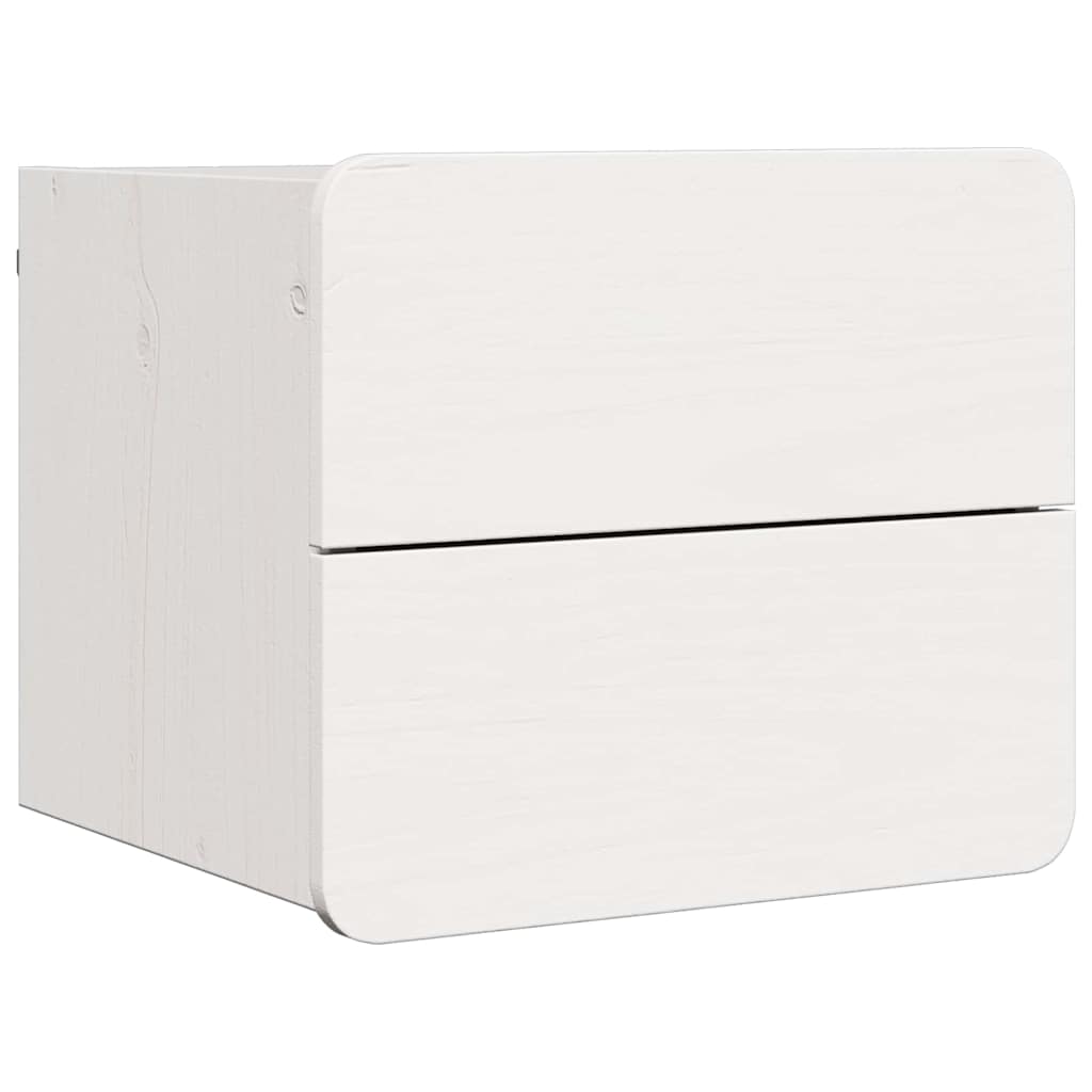 Noćni ormarić 2 pcs Bijelo 39 x 34 x 33 cm Masivna borovina