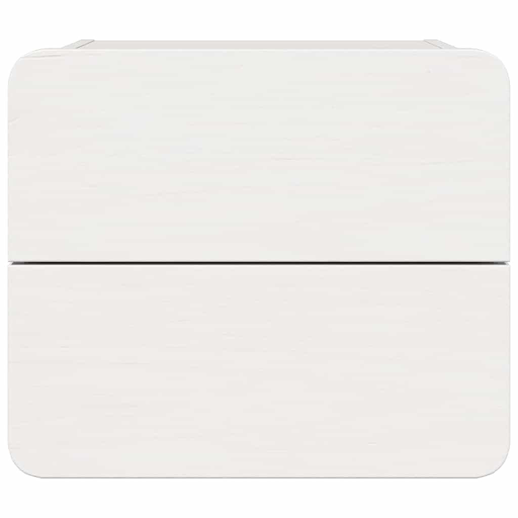 Noćni ormarić 2 pcs Bijelo 39 x 34 x 33 cm Masivna borovina