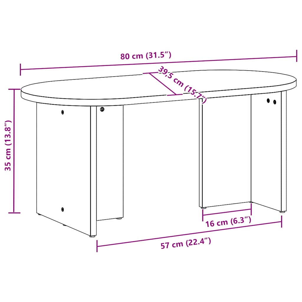 Kava Stol Prirodna 80 x 39,5 x 35 cm Čvrsto borovo drvo