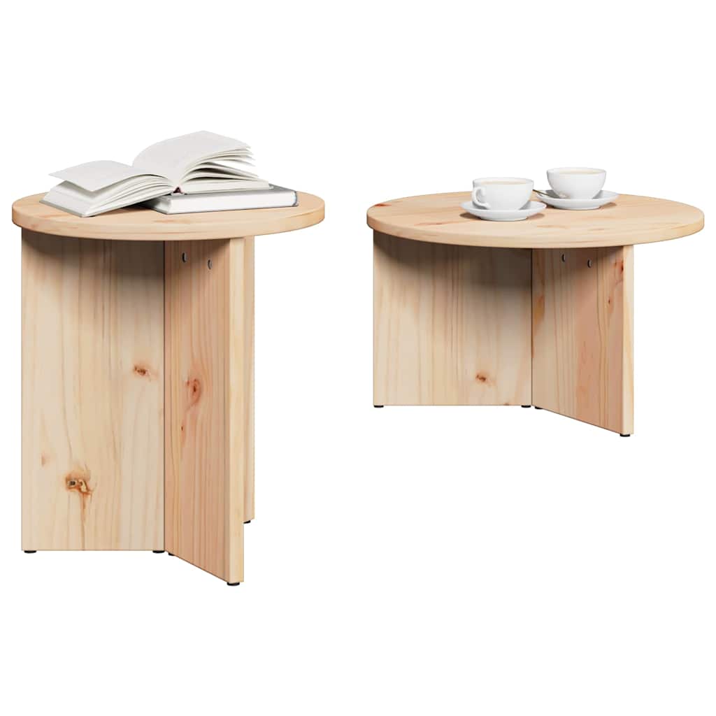 Kava Stol 2 pcs Prirodna Čvrsto borovo drvo
