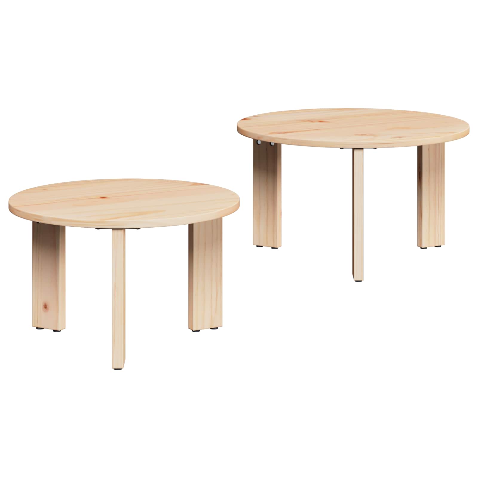 Kava Stol 2 pcs Prirodna Čvrsto borovo drvo