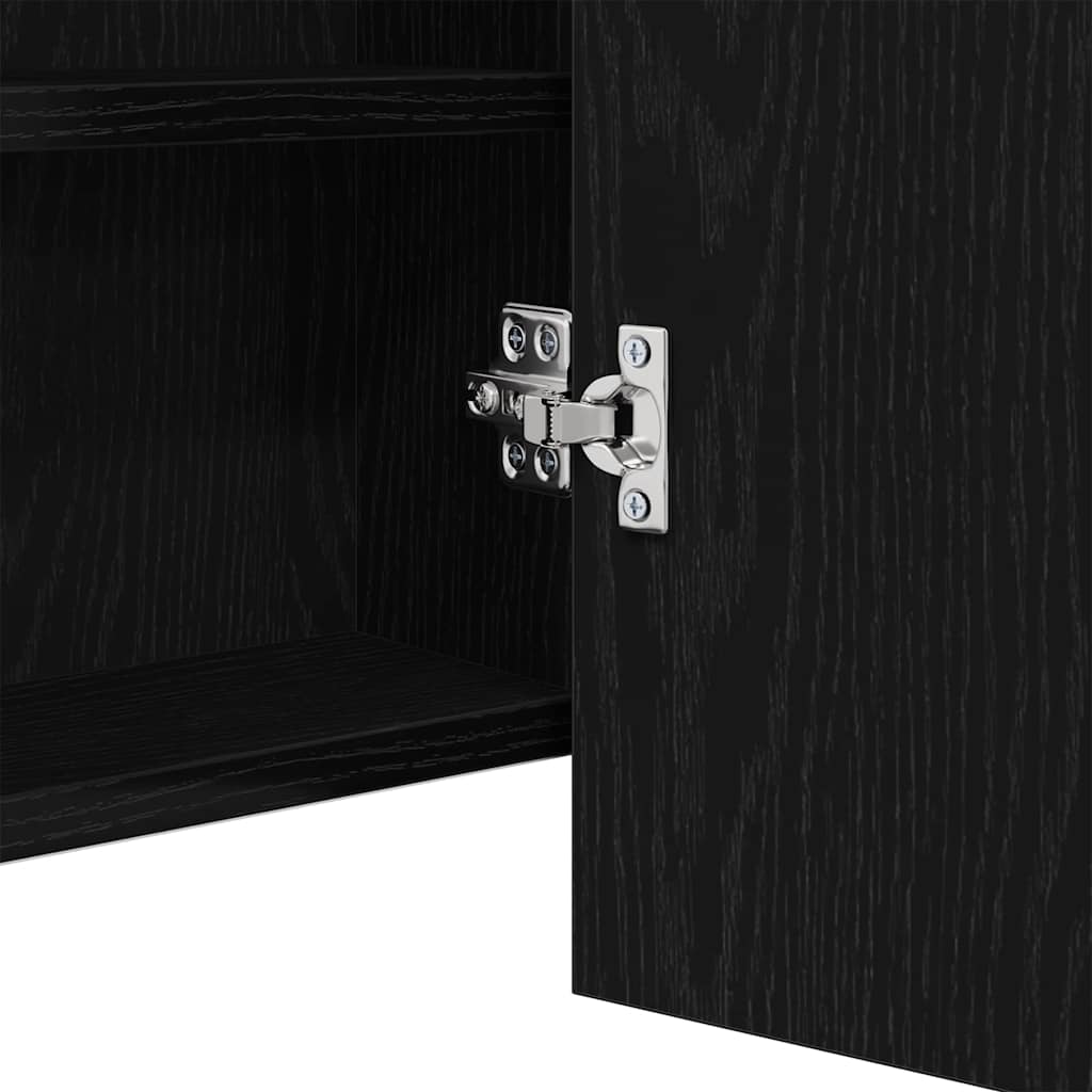 LED Ogledalo s Ormarom s policom Crni hrast 100 x 12 x 45 cm