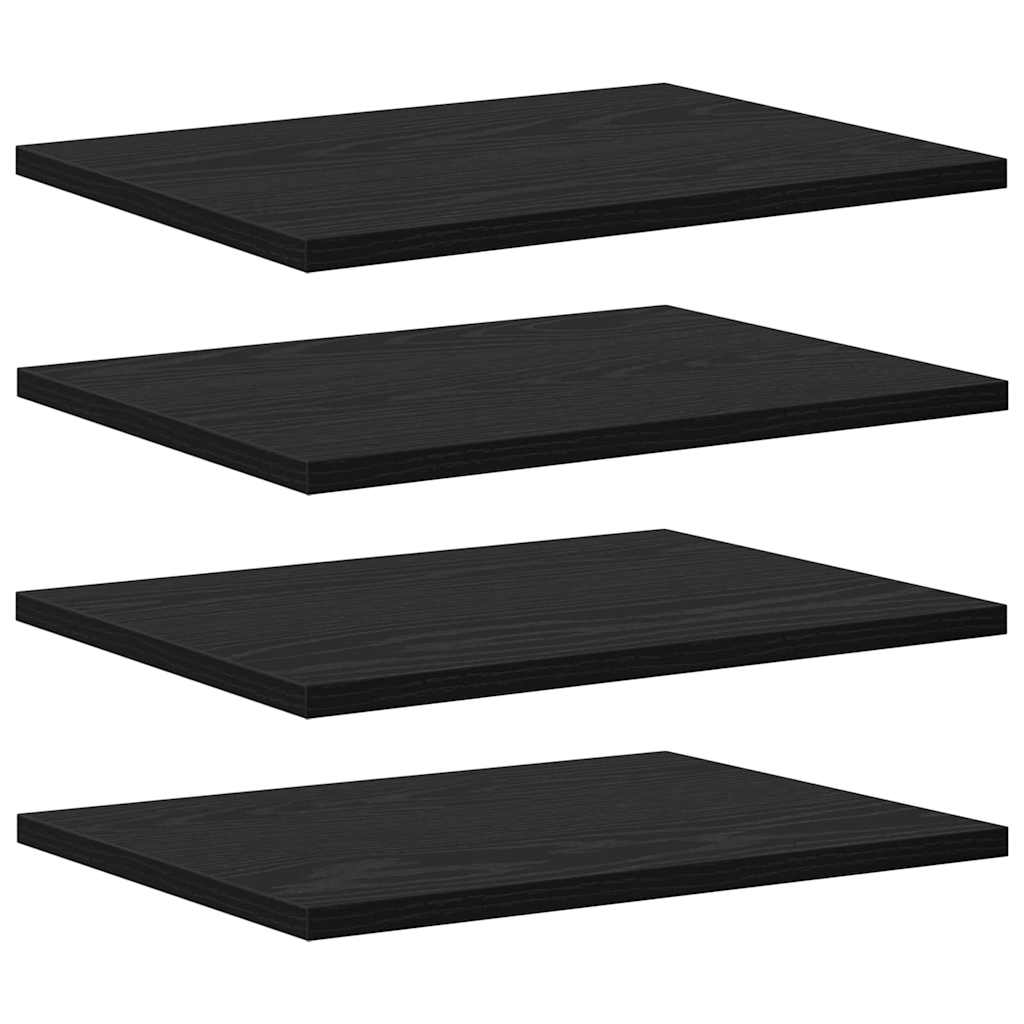 Police za knjige 4 pcs Crna 40 x 30 x 1,5 cm Konstruirano drvo