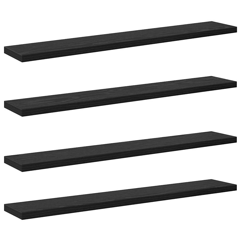 Police za knjige 4 pcs Crna 60 x 10 x 1,5 cm Konstruirano drvo