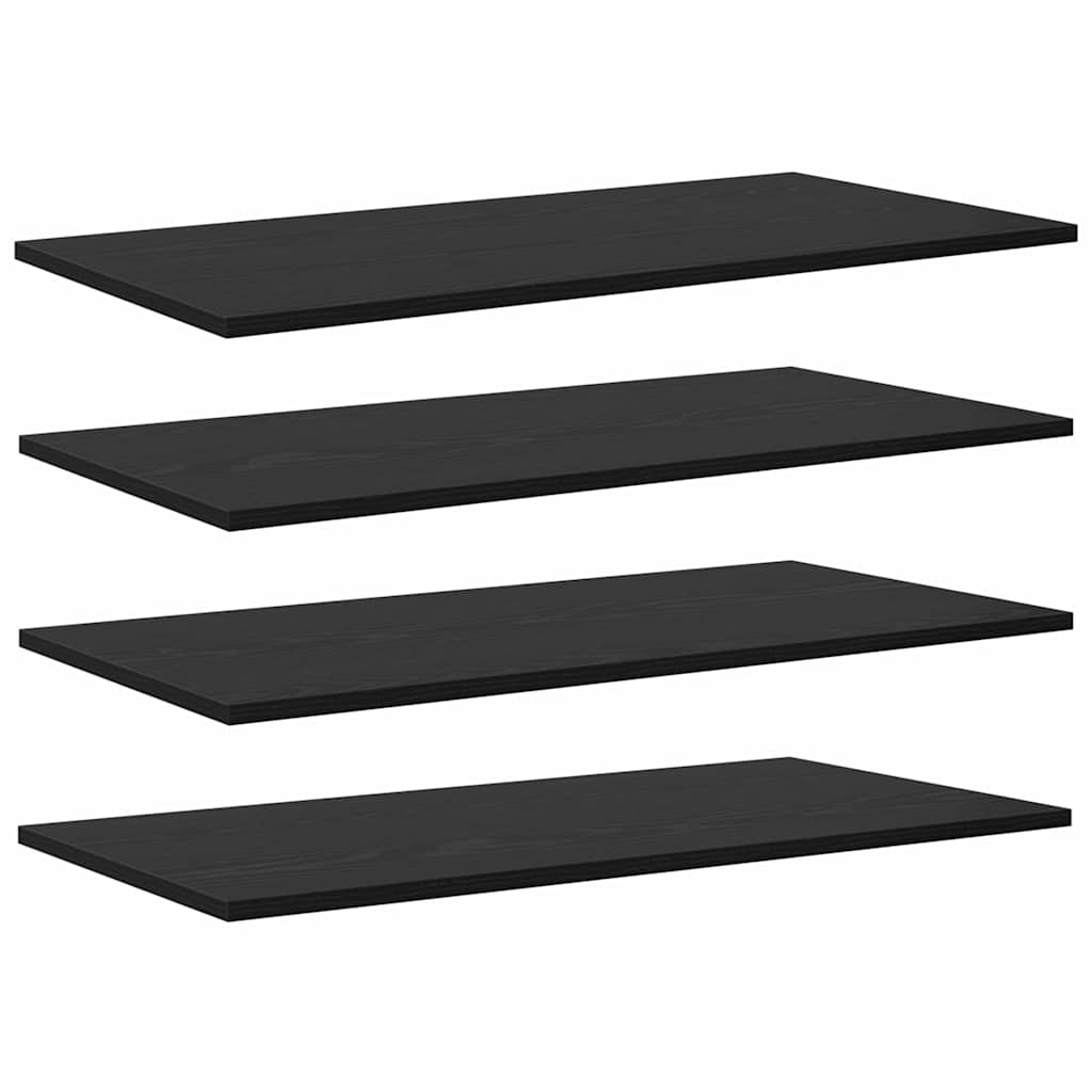Police za knjige 4 pcs Crna 80 x 40 x 1,5 cm Konstruirano drvo