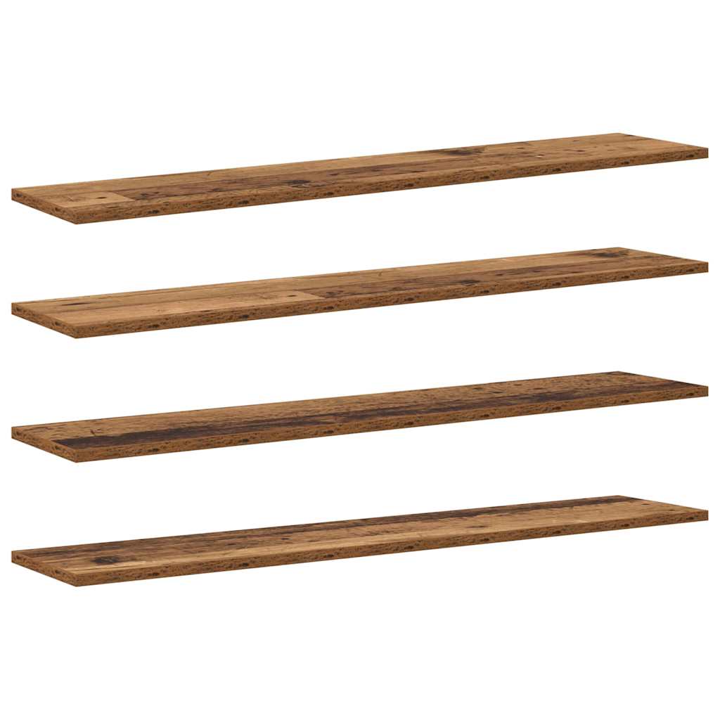 Police za knjige 4 pcs Smeđa 100 x 20 x 1,5 cm