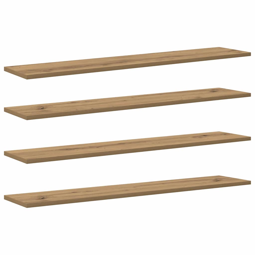 Police za knjige 4 pcs Smeđa 100 x 20 x 1,5 cm