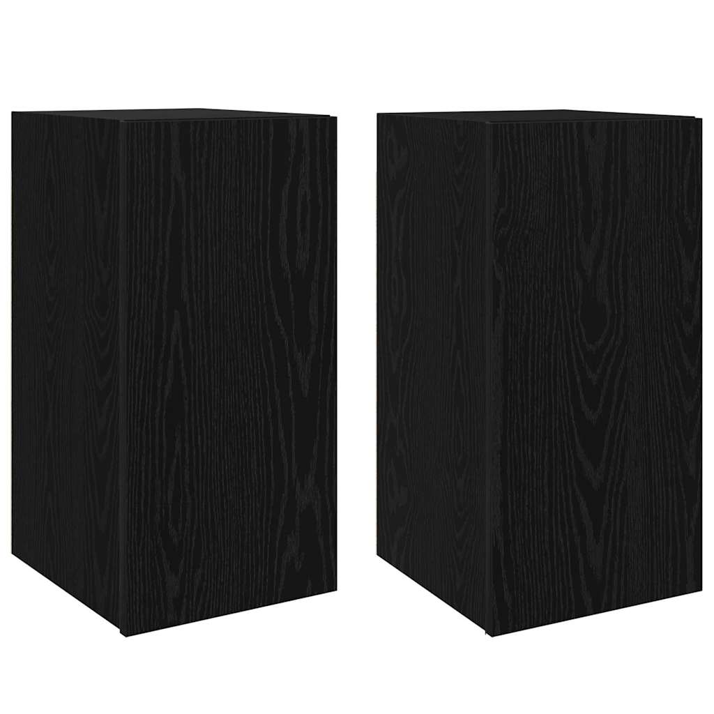 TV Kabinet za Zid Zidne 2 pcs Crni hrast 30,5 x 30 x 60 cm