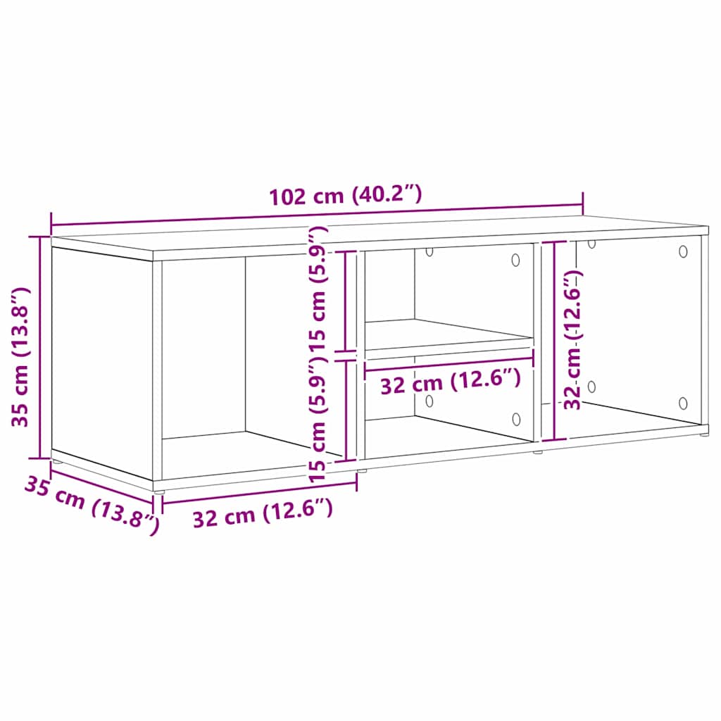 Klupa za cipele Crni hrast 102 x 35 x 35 cm Konstruirano drvo
